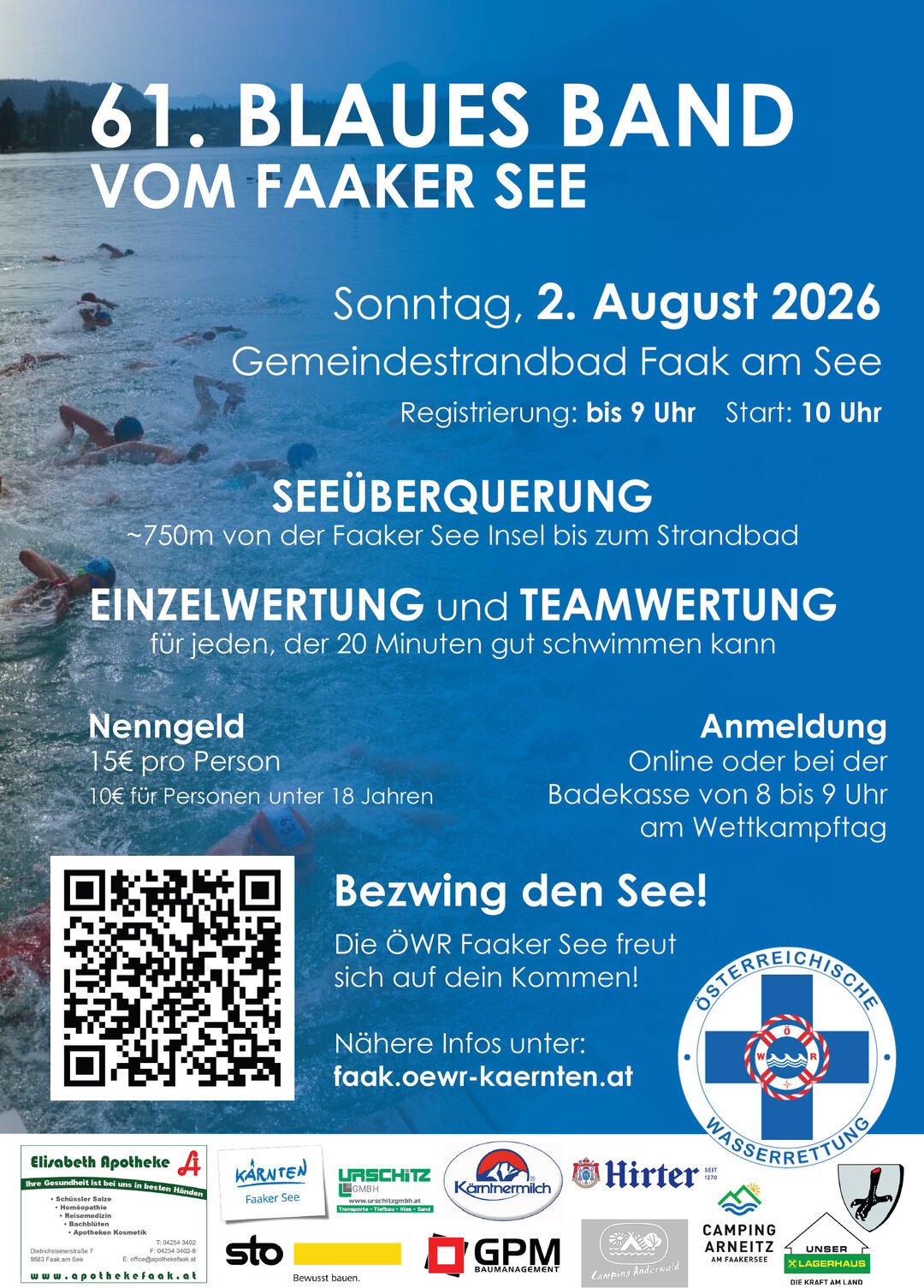 Einladung zum 61. "Blauen Band vom Faaker See" 