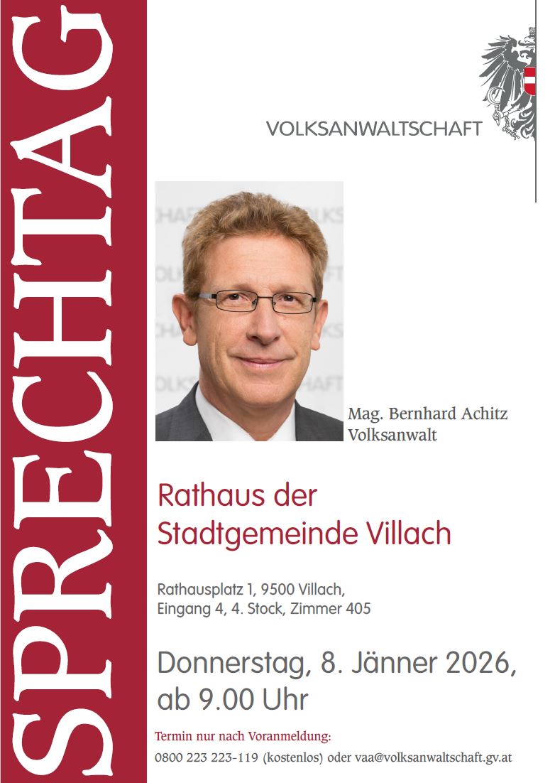 Einladung zum Sprechtag der Volksanwaltschaft