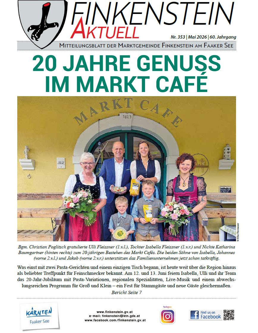 Finkenstein Aktuell Mai-Ausgabe Titelseite