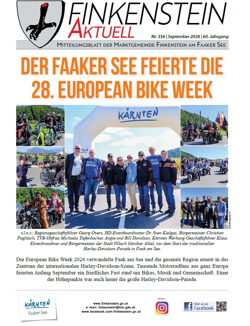 Finkenstein Aktuell Titelseite September 2026