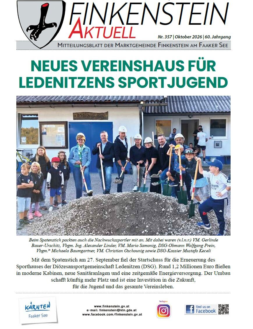 Finkenstein Aktuell Oktober - Titelseite
